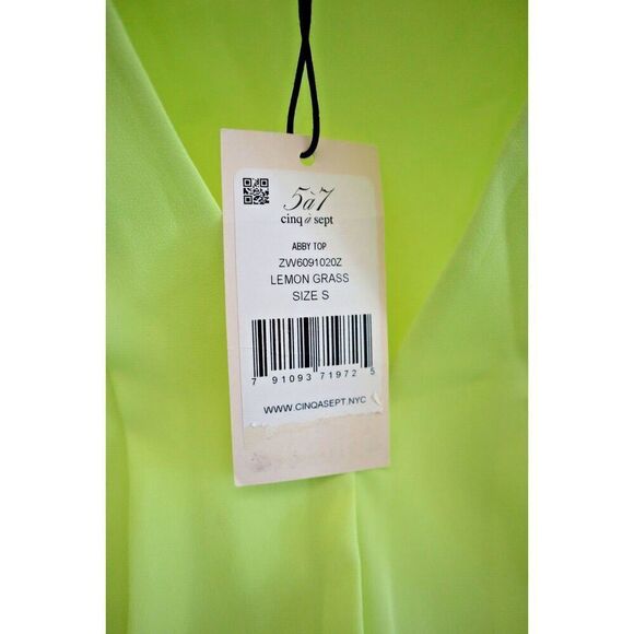 Cinq à Sept Women's Sz S Lemongrass Abby Sleeveless Twist Front V-Neck Top - Picture 4 of 9